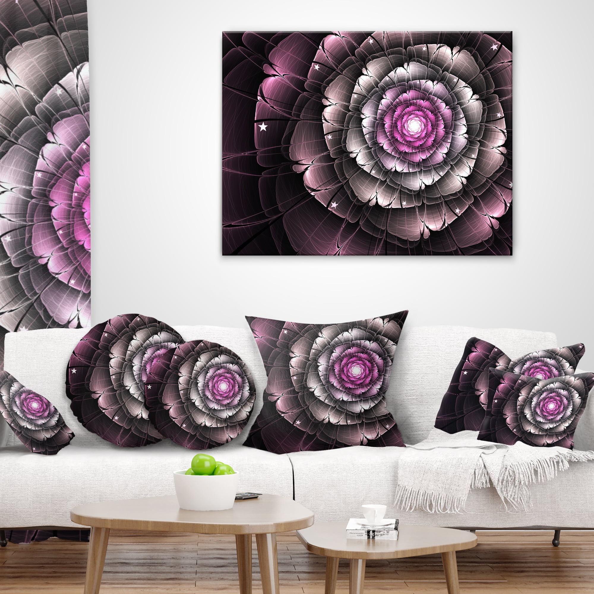 Designart 12" x 20" Purple Polyester Throw Pillow
