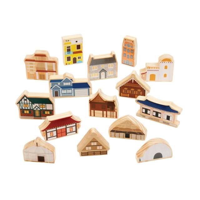 Set de juego de madera multicultural de 15 piezas Kaplan Early Learning