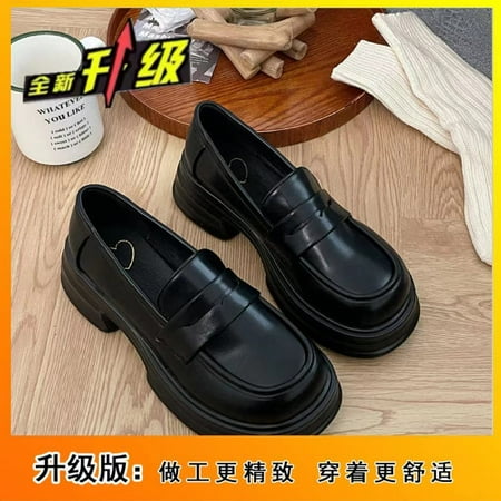 

Sweet Sister College Style Small Shoes Spring/Summer New Thick-soled Japanese jk Loafers Black All-match Single Shoes