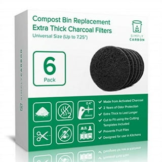 Beacozofu 8 Pack Kitchen Compost Bin Charcoal Filter Replacements, Compost Pail Replacement Carbon Filters 7.25 inch, Round