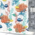 thumbnail image 5 of 72x72 Inches Ocean Fish Shower Curtain Nautical Coastal Tropical Sea Life Underwater Coral Ocean Beach Themed Shower Curtains for Bathroom Polyester Fabric Waterproof with Hooks, 5 of 6