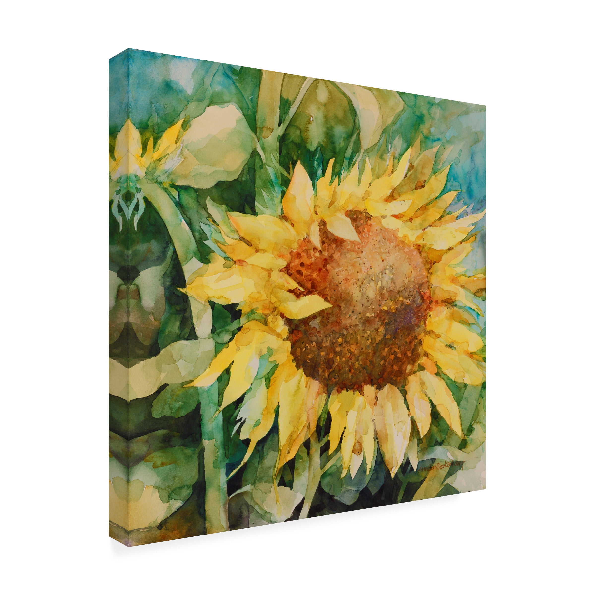 Annelein Beukenkamp 'Sunflower Centered' Outdoor Canvas 14x14