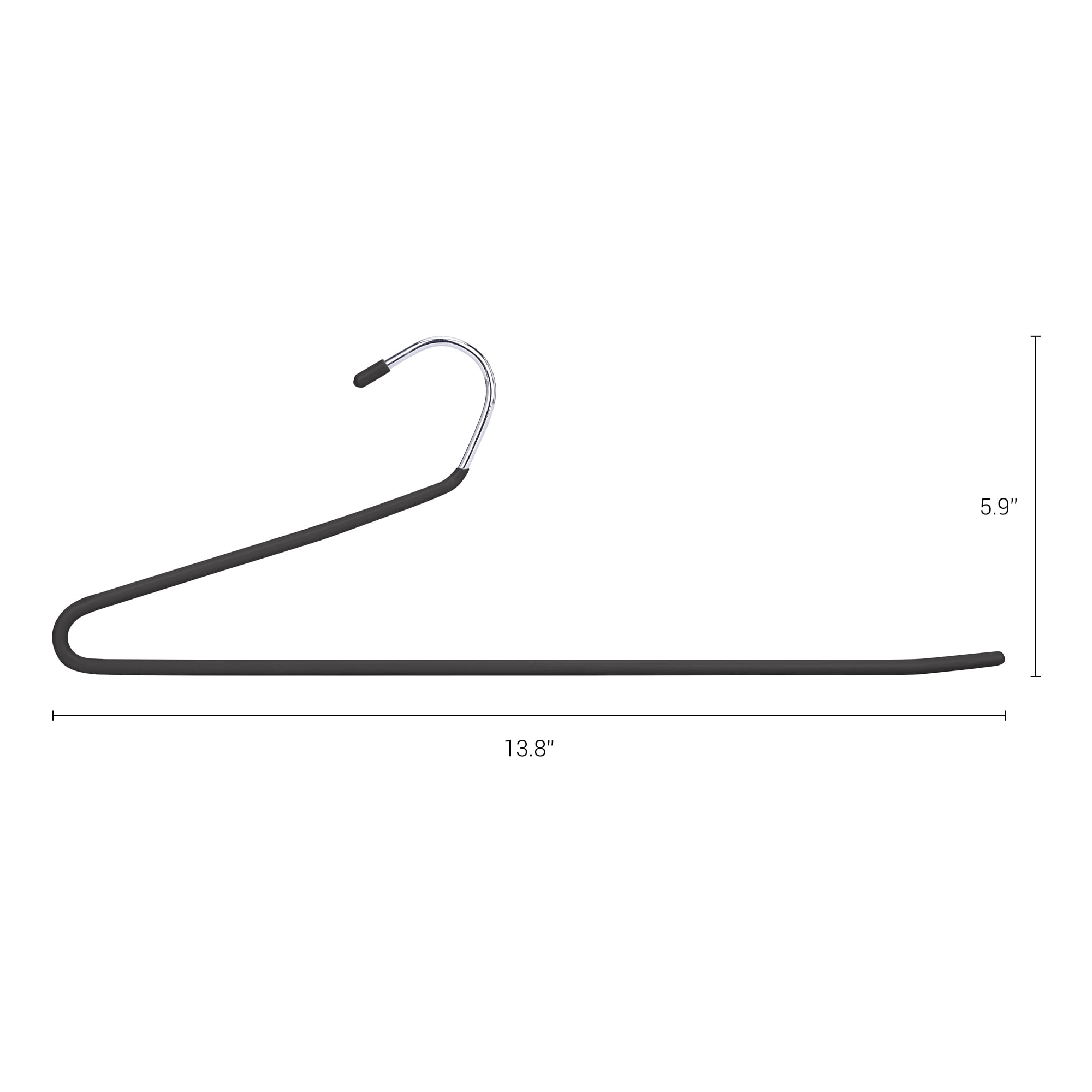 Unique Bargains Metal Clothes Hangers Open-Ended Non-Slip Hangers 10 Pcs Black