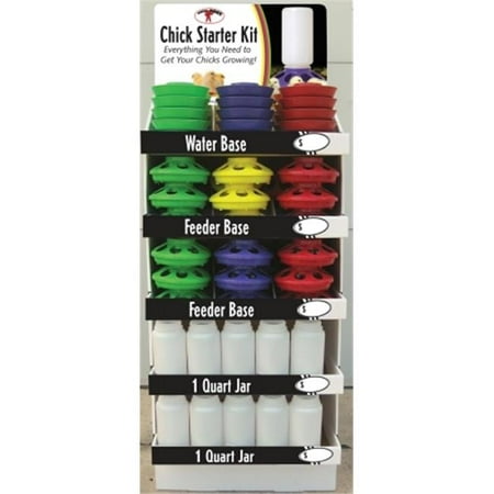 Miller Mfg Co Inc P-Little Giant Base & Jar Display Poultry Feeders- Assorted 1 Quart