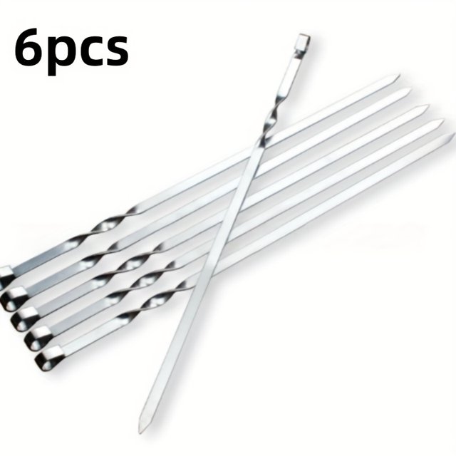 HLONK 6 Brochettes; Brochettes de barbecue en Acier Inoxydable; Brochettes de barbecue en Métal Multifonctionnelles; Brochettes de barbecue en Acier Inoxydable; Brochettes de barbecue pour Cuisson Extérieure; Articles de barbecue