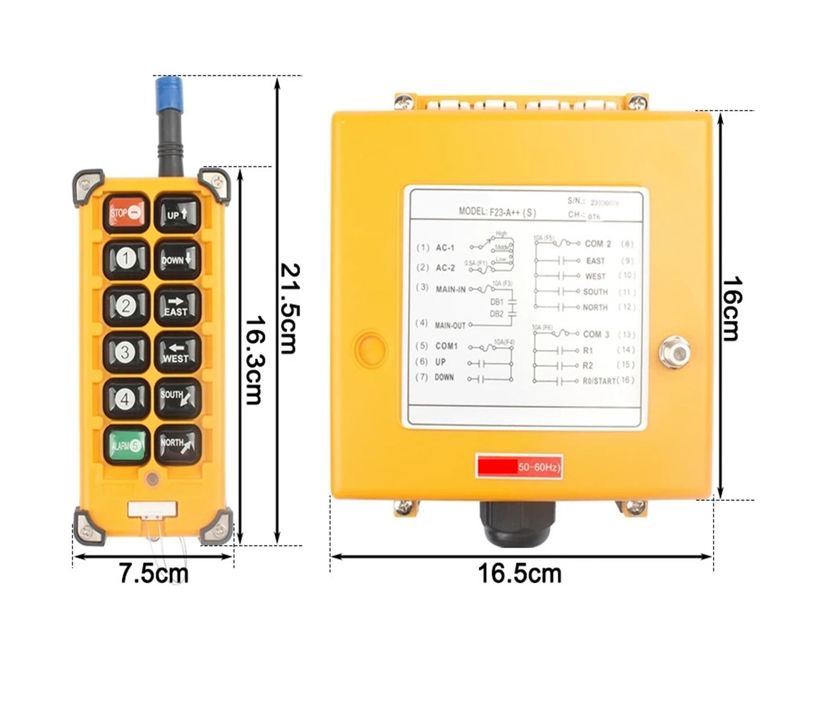 Industrial Wireless Radio Remote Controller Switch Speed Control Hoist Crane Control Lift Crane 8/10 Channels ,IP68 Dustproof and Waterproof Rating