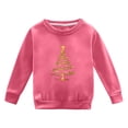 thumbnail image 4 of FAOWME Big Kids Girls Pullover Long Sleeved Round Neck Christmas Tree Print Comfortable Loose Fit Sweatshirts For Autumn Winter Daily Wear Hot Pink 7-8 Years, 4 of 4