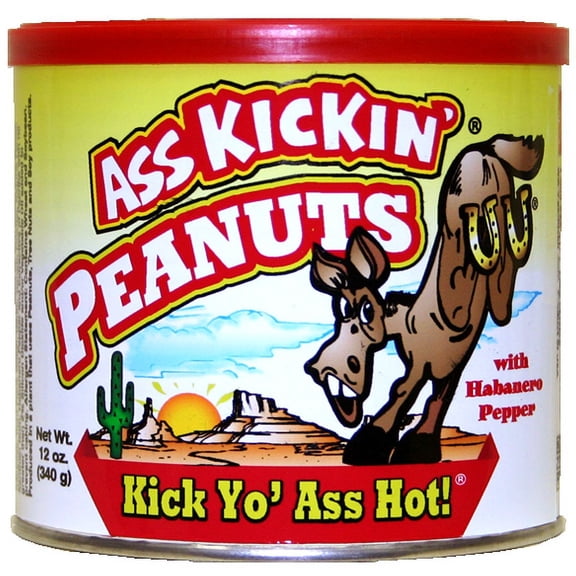 ASS KICKINā Habanero Pepper Spicy Hot Peanuts ā 12oz - Perfect Premium Hot and Spicy Peanuts - Ultimate Spicy Snack Gourmet Gift Hottest Peanuts - Try if you dare!