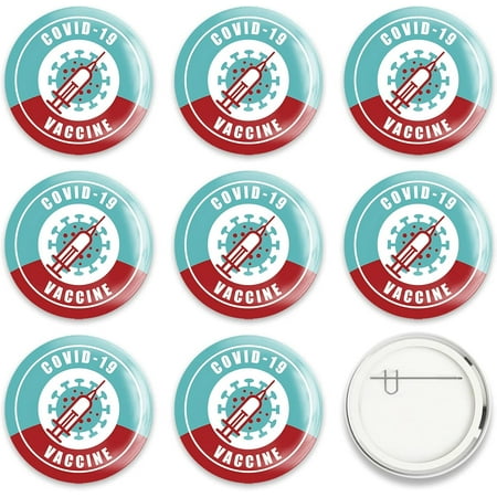 9 Pcs Cartoon Vaccine Button Pins I Got Vaccinated Red and Blue For Men's/Women's Brooches or Doctors Nurses Hospitals 2-1/4 Inch Colorful