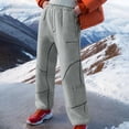 thumbnail image 4 of DDAPJ pyju Womens Fleece Sweatpants Baggy Fuzzy Sherpa Winter Ski Pants with Pockets Wide Leg High Waisted Sweat Pants Clearance Sale of Today Gray M, 4 of 7
