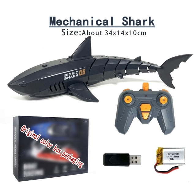 Juguete de simulación de tiburón eléctrico RC para niños, barco submarino de natación de agua, Control remoto, juguetes de peces para niños, regalo de cumpleaños
