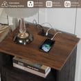 thumbnail image 5 of FIAKOA Night Stand Set of 2 with Charging Station,Bedside Table with 2 Drawers Storage and Open Shelf,Nightstand with Outlets, Modern Wood End Table for Bedroom Office, Espresso, 5 of 9
