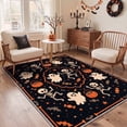 thumbnail image 5 of GENIMO 2'x3' Halloween Doormat, Washable Non Slip Soft Gothic Skull Outdoor Door Mat for Front Door Covered Porch Patio Entryway, Pumpkin Noir, 5 of 6