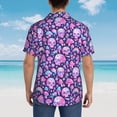 thumbnail image 5 of Salouo Skull Rainbow Mushroom for Hawaiian Shirt for Men,Summer Beach Casual Short Sleeve Button Down Shirts Men's Regular-Fit Short-Sleeve Print Shirt -Small, 5 of 6