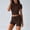 Brown 05, variant on Ksrymi 2 Piece Sets for Women 2-Piece Outfit: Solid Crew Neck Short Sleeve Cropped Top & Drawstring Waist Biker Shorts Matching Set – Form-Fitting 2 Piece Sets for Women