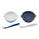 thumbnail image 5 of Set de Tazones y Cucharas PAPU BABY Blanco Mármol Azul Marino de Silicón Grado Alimenticio con Succi, 5 of 5
