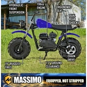Massimo Minibike MB200S 7.5HP 196cc 4 Stroke, Gas Powered Mini Bike Motorcycle - Blue