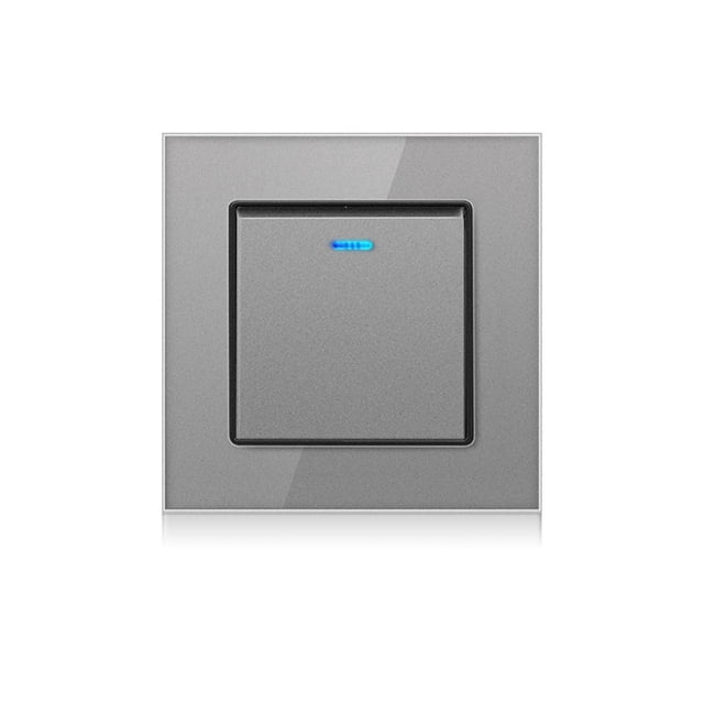 Bewildely Interruptor de lámpara de Panel de luz, suministros para el hogar, accesorio de bricolaje, accesorios para el hogar, interruptores de presión, Decoración del hogar Gris/Control doble Bewildely HA067855-08