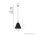 thumbnail image 6 of Hunter - Klein 1-light Alturas Gold, Medium Size Pendant Light, Dimmable, Casual Style, Cone Shaped, for Bedrooms, Dining, Living Rooms - 19444, 6 of 7