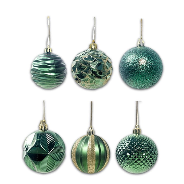 Advancent Bola colgante de árbol de Navidad de PVC de 12 piezas, adorno colorido reutilizable extraíble, decoración de vacaciones para Kits de decoración para fiestas Verde