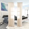 thumbnail image 2 of FRCOLOR window sheer Window Curtain Sheer Voile Window Curtain Panels Grommet Window Drapery Rod Pocket for Home Living Room Bedroom 100X200cm Beige,78.74" .37"X0.2", 2 of 10