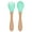 Green, variant on Joernso 2Pcs/Set Children Fork Smooth Edge Convenient Lightweight Wooden Handle Silicone Kid Spoon for Home