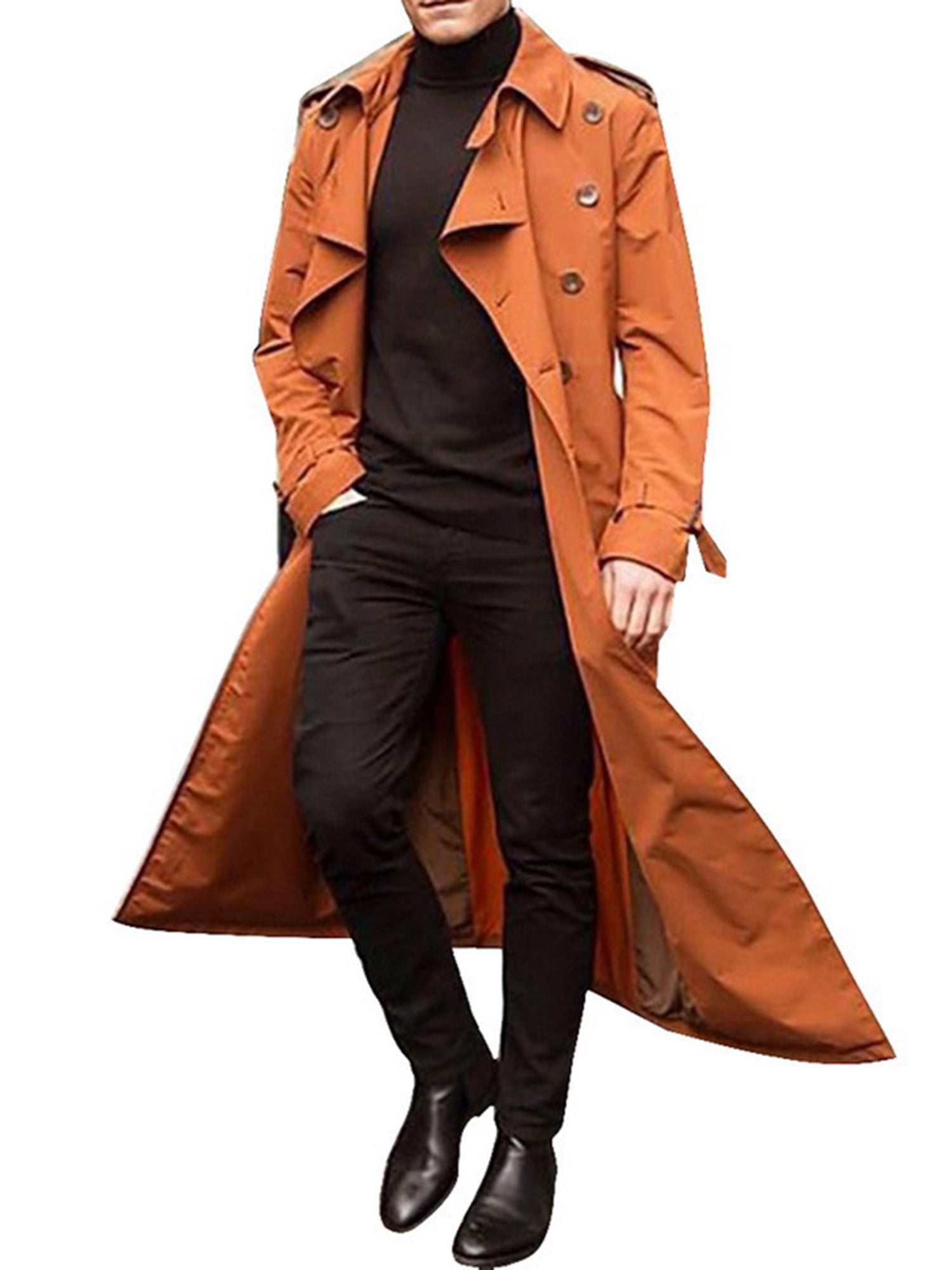 Mens Open Front Long Tops Coat Jacket Casual Loose Fit Full Length Cardigan Cape 