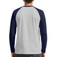 thumbnail image 4 of WTOBBY Men's Color Block Raglan Long Sleeve T-Shirt Top Casual Contrast Design Shirt for Men in Everyday Fashion and Comfort,Navy M, 4 of 6