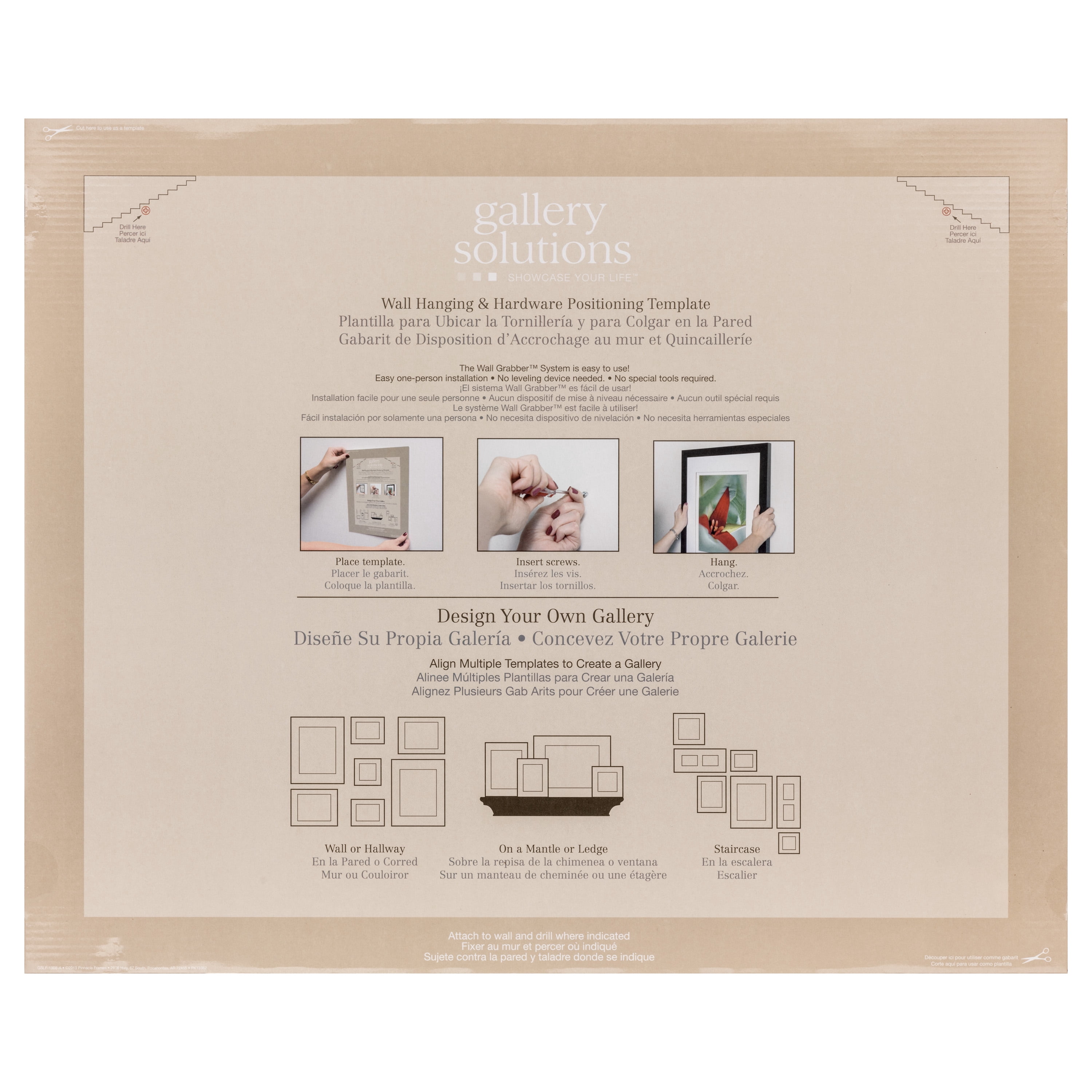 Gallery Solutions 16"x20" Wall Picture Frame, Double White Mat for 11"x14" Image - Black