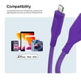 thumbnail image 5 of Powertek MFi Certified USB-A to Lightning Charging Cable, Carbon Design Texture, 6 ft, Purple, 5 of 7