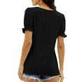 thumbnail image 5 of UVN Square Neck Tops for Women Summer Puff Short Sleeve Shirts Dressy Casual Tunic Blouses, 5 of 9