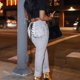 thumbnail image 2 of Pantalones de encaje rasgados a tope Gibobby para Mujer elásticos de Cintura de mezclilla sexy levantan coloridos desgastados blanco S, 2 of 5