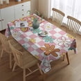 thumbnail image 2 of Vintage Rectangle Tablecloth 60x84 Inch, Daisy Flowers Boho Water Resistant Vinyl Washable Seasonal Table Cover for Thanksgiving Christmas Holiday Party Picnic Dinner Decor, 2 of 5