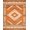 Orange, Pattern 14, variant on Design&I 8'x10' Washable Area Rug Boho Distressed Vine Geometric Border Southwestern Stripe Motif for King Size Bedroom, Under Bed, Sleek Flatweave Pet Friendly