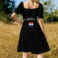 thumbnail image 3 of Croatia Croatian flag flag Short Sleeved Dress Woman fashion Woman clothes Women's long dress Women's dresses Dress, 3 of 5