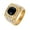 Gold Black Stone, variant on Men's Stainless Steel Rock Iced Out Zirconia Glass Gemstone Wedding Ring Titanium Micro Pave CZ Biker Charm Finger Jewelry Gold Black Stone Size 11