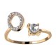 thumbnail image 1 of Anillo de acero de titanio con incrustaciones de letras, joyería de diamantes para mujer, conjunto de joyería de verano, 1 of 6
