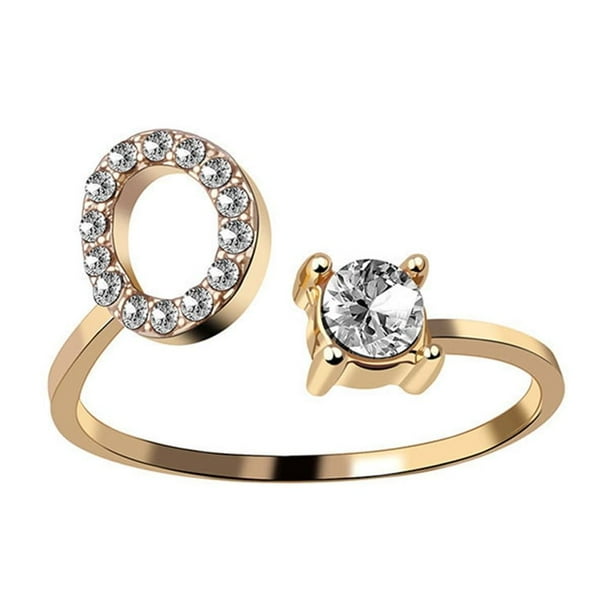 Anillo de acero de titanio con incrustaciones de letras, joyería de diamantes para mujer, conjunto de joyería de verano