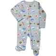 thumbnail image 2 of Wonder Nation Baby Gender Neutral Zip Front Footed Sleep N Play Pajamas, 2-Pack, Sizes Preemie-6/9 Months, 2 of 3