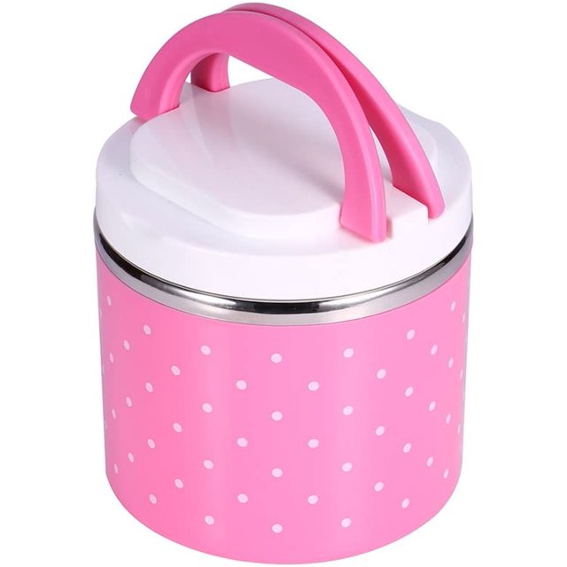 Layer Stainless Steel Thermo Thermal Insulated Lunch Box Bento Food Container With Handle