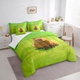 thumbnail image 2 of Erosebridal Brown Capybaras 7pcs Bedding Comforter Set,Funny Mouse Rodent Queen Bedding Sets For Capybara Lovers Reversible, 2 of 7