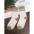 thumbnail image 5 of Deago 4 Pairs Mens Fuzzy Fluffy Slipper Socks, Winter Warm Thick Soft Cozy Cabin Stocking Sleep Plush Fleece House Socks (Green), 5 of 6