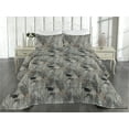 thumbnail image 2 of Ambesonne Leaf Print Quilted Bedspread Set 3 Pcs, Neutral Tone Leafy Woods, King, Grey Teal Pale Redwood, 2 of 4