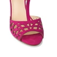 thumbnail image 4 of Klub Nico TESSA Heeled Sandals-Magenta Suede Open Toe Block Heel Laser-cut Pump (MAGENTA, 10), 4 of 5