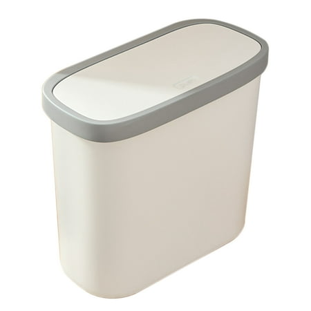 Bathroom Trash Can Double Layer Toilet Narrow Garbage Bin Press Style Kitchen Bathroom Garbage ...