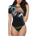 thumbnail image 1 of Balery Forest Plant Raccoon Body de cuello redondo de manga corta para mujer Tops de manga corta Tops básicos-X-Large, 1 of 7