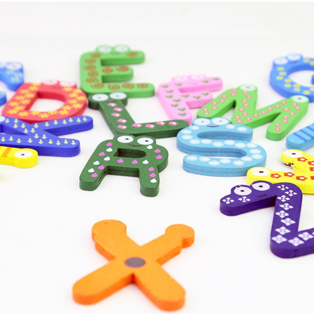 2set Cartoon Animal Wooden Magnetic Number Letter Fridge Magnet Learning Toy 