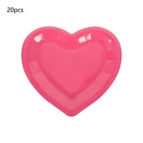 Lilixerw 7 Inch 20 PCS Disposable Heart Shaped Paper Plates,Valentines Day Dinnerware for Festive Party,Romantic Hot Pink Plates,Food Safe Decorative Tableware