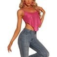 thumbnail image 4 of MODA NOVA Juniors Party Cami Spaghetti Straps Criss Cross Crop Sequin Top, 4 of 5