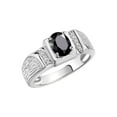 thumbnail image 5 of Rylos 14K White Gold Classic 8X6MM Oval Onyx & Sparkling Diamond Ring - Birthstone Jewelry for Men -Size 11, 5 of 7